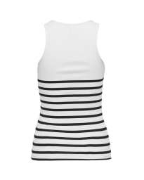 Only - KENYA STRIBET RIB TOP HVID