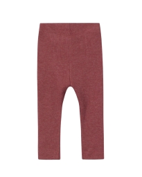 Name It - BASIS RIBSTRIKKET LEGGINGS RUST RØD