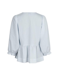 Neo Noir - BELLA STRIBET BLUSE BLÅ