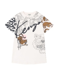 Kenzo Kids - TIGER PRINT KJOLE HVID
