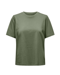 Only - BASIS ENSFARVET T-SHIRT GRØN