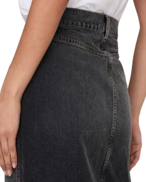 Only - CILLA LANG DENIM NEDERDEL SORT