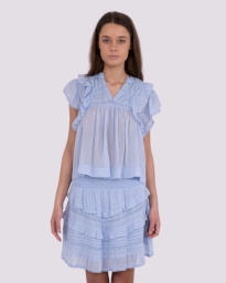 Neo Noir - JAYLA VOILE BLUSE LYSEBLÅ