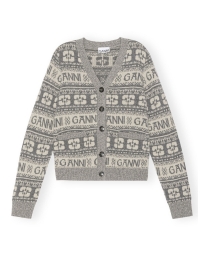 Ganni - GANNI LOGO CARDIGAN