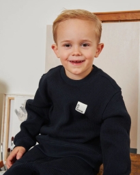 Petit by Sofie Schnoor - RIBSTRIKKET SWEATSHIRT NAVY