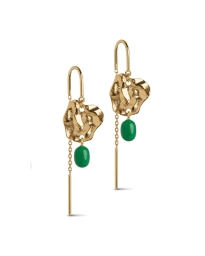Enamel - KAI EMALJE ØRERINGE GULD/GRØN