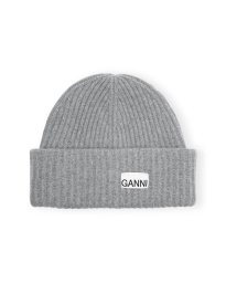 Ganni - ULD BEANIE GRÅ