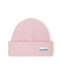 Ganni - ULD BEANIE LYSERØD