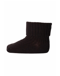 MP Denmark - RIBSTRIKKEDE STRØMPER DARK BROWN