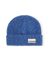Ganni - ULD BEANIE BLÅ