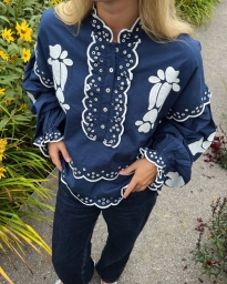 Sissel Edelbo - ALLY ORGANIC BLUSE NAVY