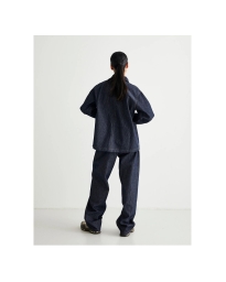 Woodbird - Clyde Rail Jakke Navy Og Hvid