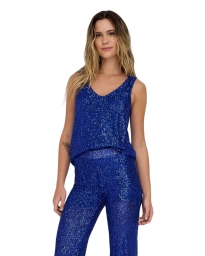 Only - LANA PAILLET BLUSE BLÅ