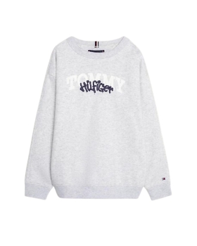 Tommy Hilfiger Kids  - GRAFFITI LOGO SWEATSHIRT GRÅ