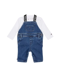 Tommy Hilfiger Kids  - RELAXED DUNGAREE SET DENIM