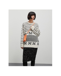 Mads Nørgaard - ICELAND LEFTY SWEATER SORT/HVID