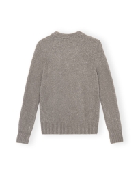 Ganni - BRUSHED ALPACA O-NECK SWEATER BRUN