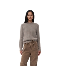 Ganni - BRUSHED ALPACA O-NECK SWEATER BRUN
