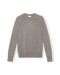 Ganni - BRUSHED ALPACA O-NECK SWEATER BRUN