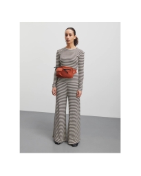 Mads Nørgaard - COTTON STRIPE BLUSE BRUN