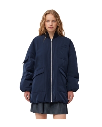 Ganni - BLUE TWILL OVERSIZED BOMBERJAKKE