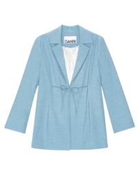 Ganni - DRAPEY MELANGE TIESTRING BLAZER