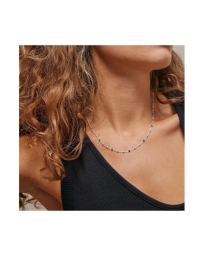 Enamel - LOLA HALSKÆDE MARINE/SØLV Enamel - LOLA HALSKÆDE MARINE/SØLV