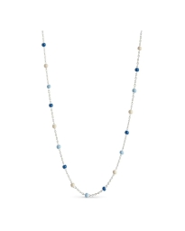 Enamel - LOLA HALSKÆDE MARINE/SØLV Enamel - LOLA HALSKÆDE MARINE/SØLV