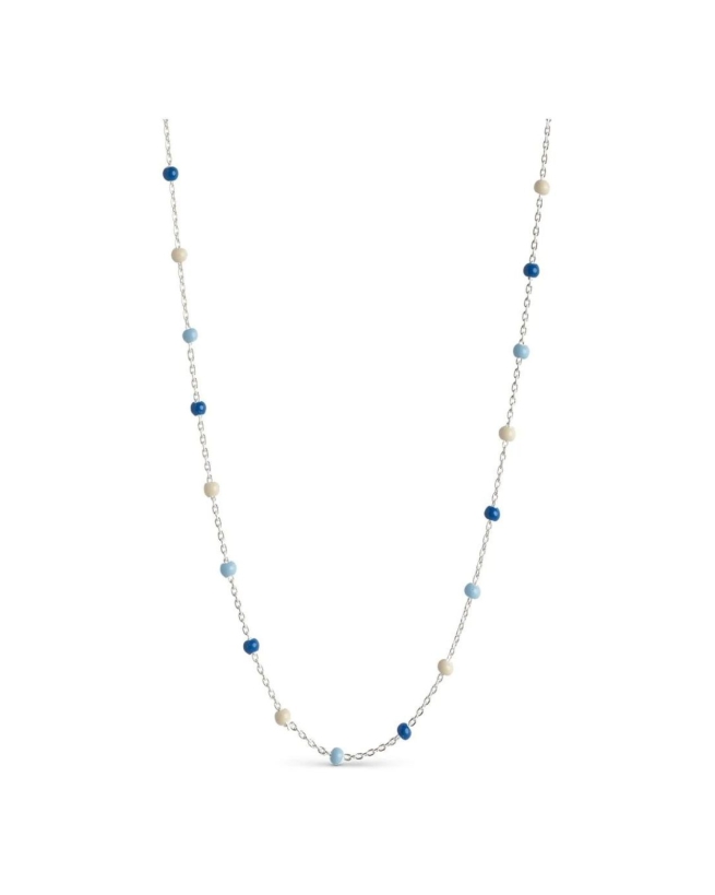 Enamel - LOLA HALSKÆDE MARINE/SØLV Enamel - LOLA HALSKÆDE MARINE/SØLV