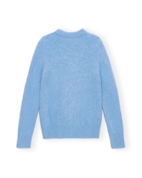 Ganni - ALPACA O-NECK BLÅ