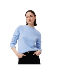 Ganni - ALPACA O-NECK BLÅ