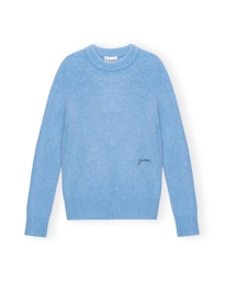 Ganni - ALPACA O-NECK BLÅ