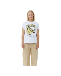 Ganni - BANANA T-SHIRT HVID