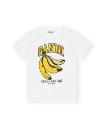 Ganni - BANANA T-SHIRT HVID