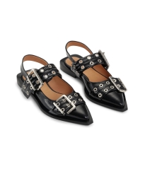 Ganni - BUCKLE BALLERINA SORT