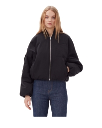 Ganni - TWILL OVERSIZED BOMBERJAKKE SORT