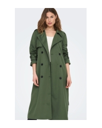 Only - DOUBLE BREASTED TRENCHCOAT GRØN