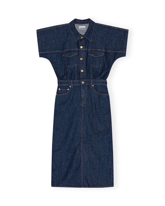 Ganni - RINSE STITCH DENIM MIDI