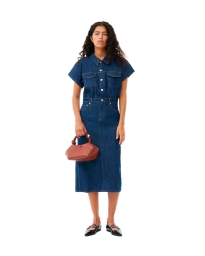 Ganni - RINSE STITCH DENIM MIDI