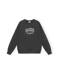 Ganni - OVERSIZE SWEATSHIRT GRÅ