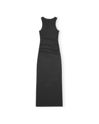 Ganni - LANG RIBBED KJOLE SORT