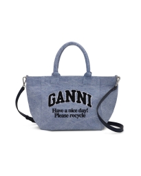 Ganni - SHOPPER TASKE BLÅ