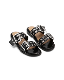 Ganni - BUCKLE TWO-STRAP SANDALER SORT