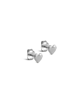 Enamel - HEART STUDS SØLV
