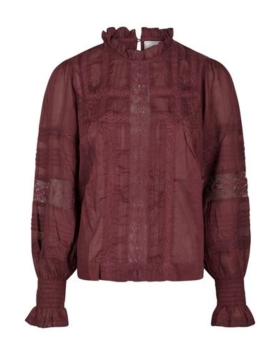 Neo Noir - EBBA VOILE BLUSE BURGUNDY