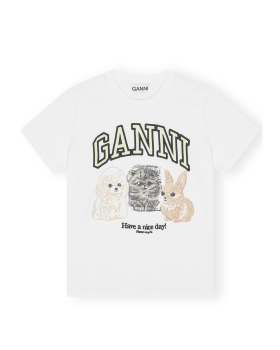 Ganni - GANNI T-SHIRT HVID