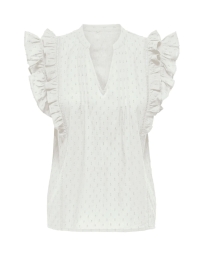 Only - RAINA RUFFLE TOP HVID