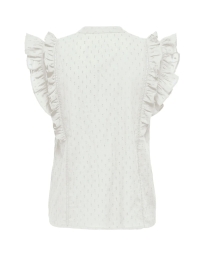 Only - RAINA RUFFLE TOP HVID