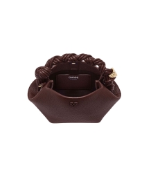 Ganni - BOU BAG MINI GRAINED TASKE BRUN
