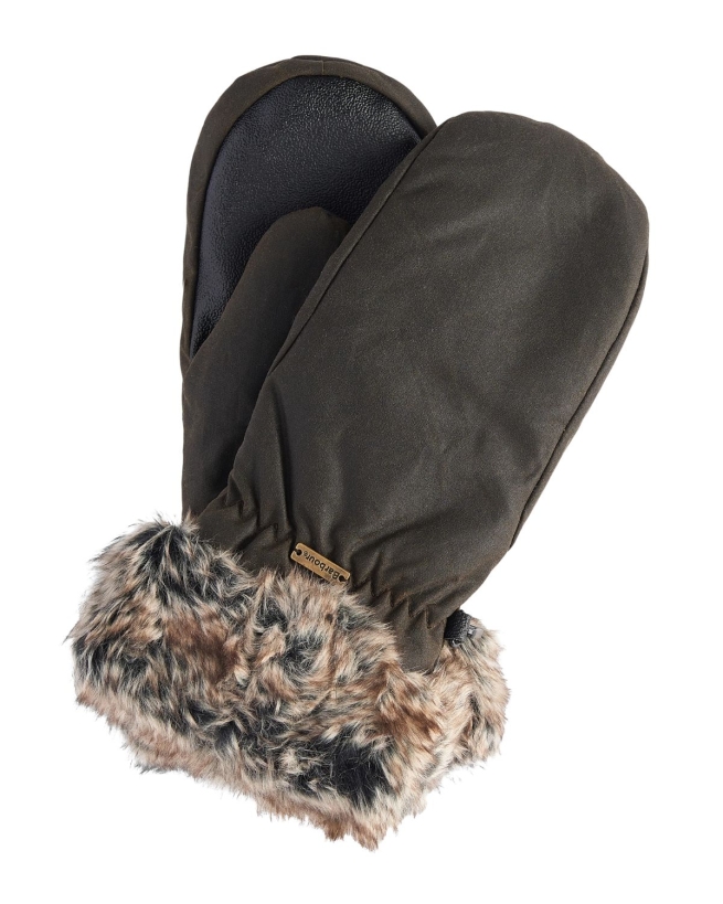 BARBOUR - WAX FUR TRIM MITTEN LUFFER BARBOUR - WAX FUR TRIM MITTEN LUFFER